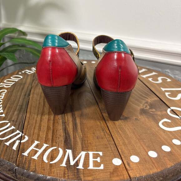 Socofy Retro Mary Jane Floral Heels - Sz EU 41 / US 10-10.5 - Picture 4 of 14